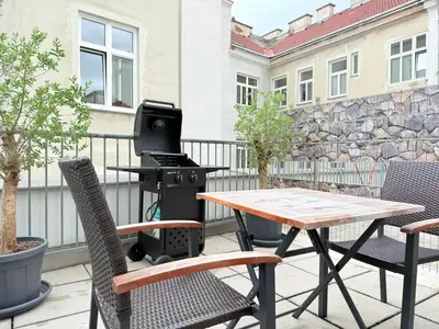Grundriss der Unterkunft Klein aber Fein mit Terrasse