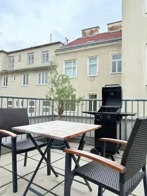 Ein Balkon oder eine Terrasse in der Unterkunft Klein aber Fein mit Terrasse
