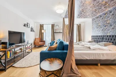 Ein Bett oder Betten in einem Zimmer der Unterkunft KH Mariahilf