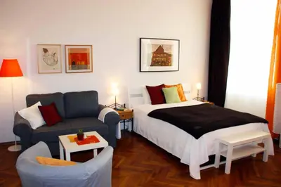 Ein Bett oder Betten in einem Zimmer der Unterkunft Gemütliches Appartement in City-Nähe