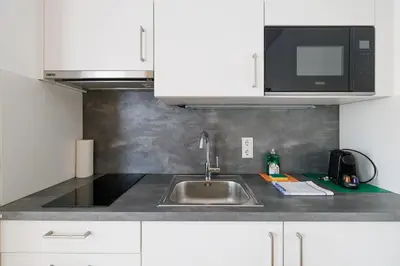 Küche/Küchenzeile in der Unterkunft Ottakring Studio Apartment