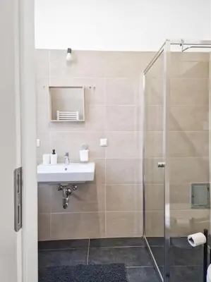 Ein Badezimmer in der Unterkunft Am Tabor Apartment