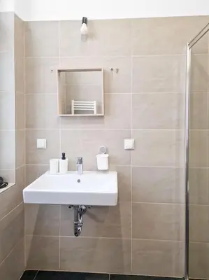 Ein Badezimmer in der Unterkunft Am Tabor Apartment