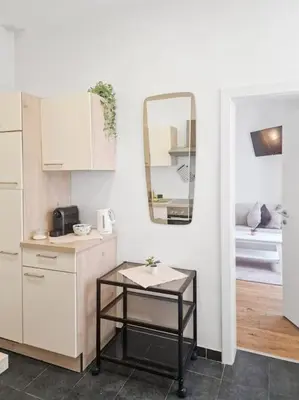 Küche/Küchenzeile in der Unterkunft Am Tabor Apartment