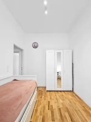 Ein Bett oder Betten in einem Zimmer der Unterkunft tabor strasse apartment