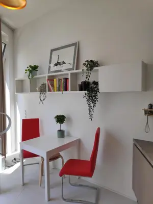 Ein Sitzbereich in der Unterkunft Beautiful New Apartment in Donaustadt