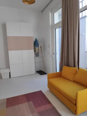 Ein Sitzbereich in der Unterkunft Beautiful New Apartment in Donaustadt