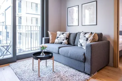 Ein Sitzbereich in der Unterkunft Beautiful apartment in Vienna's heart 1D