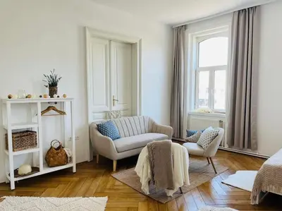 Ein Sitzbereich in der Unterkunft Modernes Design Apartment
