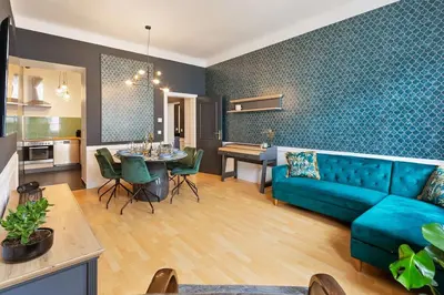 Ein Sitzbereich in der Unterkunft Anthrazit Oasis near Center Shoppingstreet 3 room