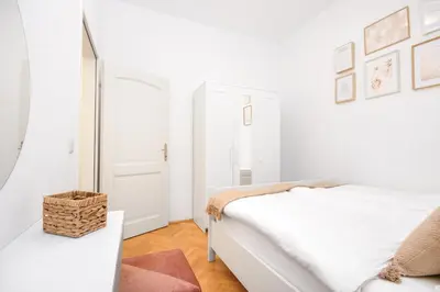Ein Bett oder Betten in einem Zimmer der Unterkunft Luxuswohnung in Wiens Zentrum