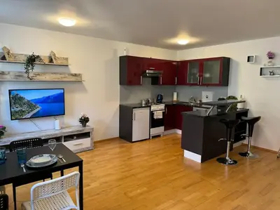 Küche/Küchenzeile in der Unterkunft Apartment für 3 beim Westbahnhof