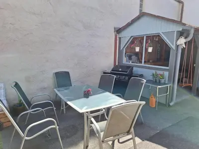 Ein Sitzbereich in der Unterkunft Sonnenblume Apartment