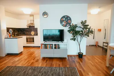 Küche/Küchenzeile in der Unterkunft Danube Island Apartment 12