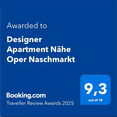 Ein Zertifikat, Auszeichnung, Logo oder anderes Dokument, das in der Unterkunft Designer Apartment Nähe Oper Naschmarkt ausgestellt ist