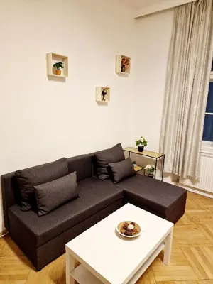 Ein Sitzbereich in der Unterkunft Vega Apartments - Schönbrunn 2
