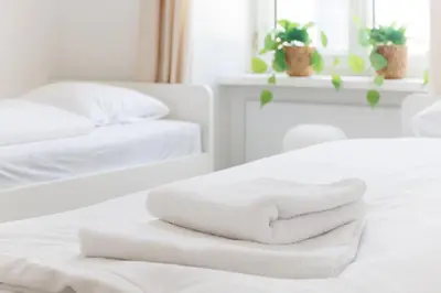 Ein Bett oder Betten in einem Zimmer der Unterkunft Wohnen im 15 ruhig und zentral