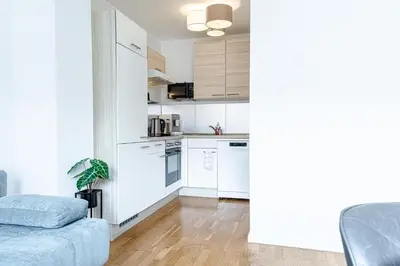 Küche/Küchenzeile in der Unterkunft Central Vienna Chic & Comfortable 1BR & 1LR Apt