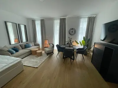 Ein Sitzbereich in der Unterkunft Brambilla Apartments