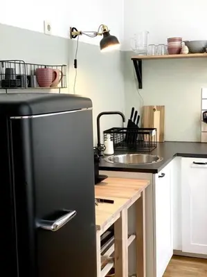 Küche/Küchenzeile in der Unterkunft Charmantes Apartment Nähe Naschmarkt