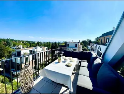 Ein Balkon oder eine Terrasse in der Unterkunft Luxus-Oase mit Weitblick