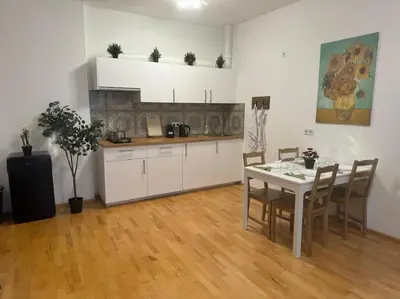 Küche/Küchenzeile in der Unterkunft Apartment für 4 beim Westbahnhof