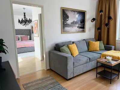Ein Sitzbereich in der Unterkunft Chic Relax - Best located City & Nature Trip Apartment