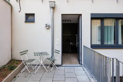 Ein Balkon oder eine Terrasse in der Unterkunft Augarten City Loft with terrace