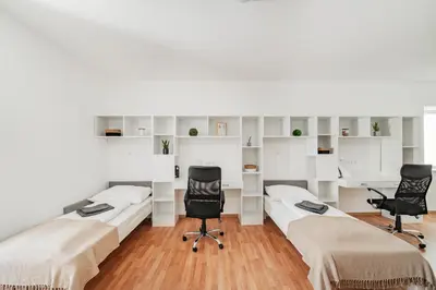 Ein Bett oder Betten in einem Zimmer der Unterkunft Central Urban Studio