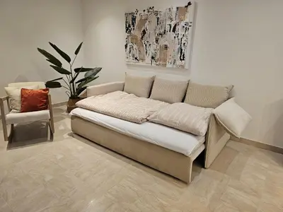 Ein Sitzbereich in der Unterkunft Luxury Apartment with Sauna in City Center
