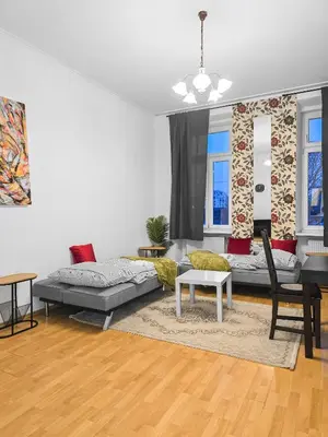 Ein Sitzbereich in der Unterkunft Near Taborstrasse 2Bedrooms for 4
