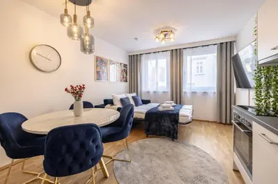 Ein Sitzbereich in der Unterkunft EA- Design Apartment nähe Hauptplatz