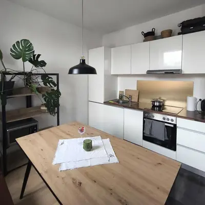 Küche/Küchenzeile in der Unterkunft Chic studio in Vienna's heart