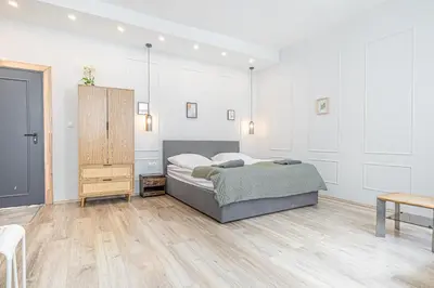 Ein Bett oder Betten in einem Zimmer der Unterkunft Private and Elegant Studio in Residential Vienna