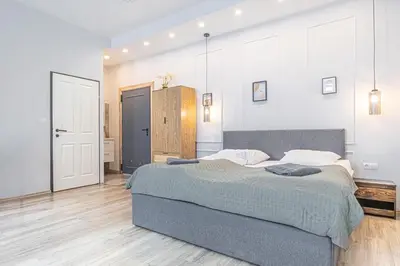 Ein Bett oder Betten in einem Zimmer der Unterkunft Private and Elegant Studio in Residential Vienna