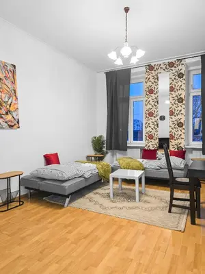 Ein Sitzbereich in der Unterkunft 2Bedroom Augarten