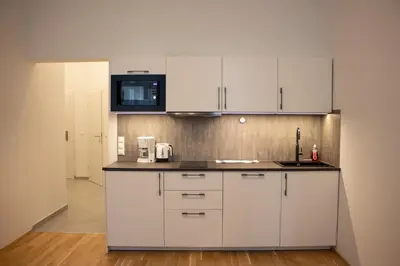 Küche/Küchenzeile in der Unterkunft Klimt Mezzanin