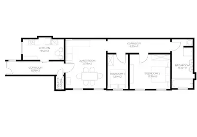 Grundriss der Unterkunft 8 Minutes to Inner City I 5 Min walk to Metro I Wifi