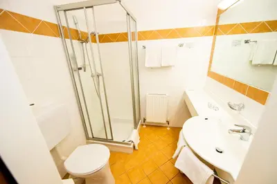 Ein Badezimmer in der Unterkunft Landgasthof zur Goldenen Traube