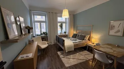 Ein Sitzbereich in der Unterkunft Enjoy Wien