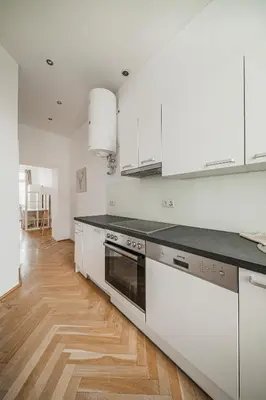 Küche/Küchenzeile in der Unterkunft Vienna Living Loft - Favoriten