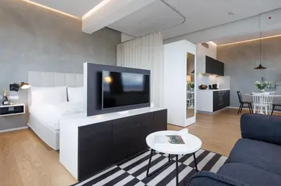 TV/Unterhaltungsangebot in der Unterkunft Exklusives Skyline-View Loft - Nähe Zentrum Wien