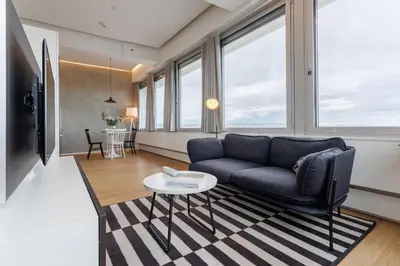 TV/Unterhaltungsangebot in der Unterkunft Exklusives Skyline-View Loft - Nähe Zentrum Wien