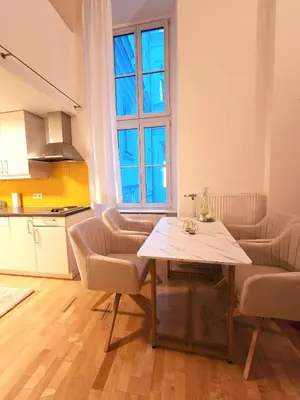 Küche/Küchenzeile in der Unterkunft charmante Hofwohnung im Herzen von Wien