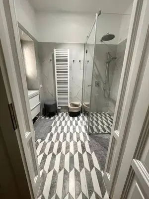 Ein Badezimmer in der Unterkunft Altbautraum