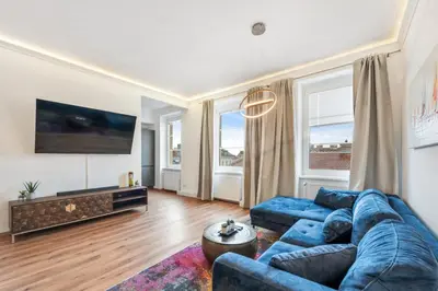Ein Sitzbereich in der Unterkunft 1 Bedroom, TV, modern Design