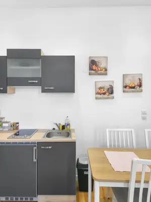 Küche/Küchenzeile in der Unterkunft Nordwestbahn Apartments