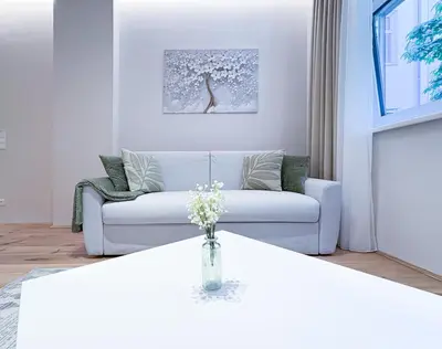 Ein Sitzbereich in der Unterkunft Apartment Charming in Vienna's City Center