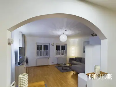 Ein Sitzbereich in der Unterkunft Idyllisches Ferienhaus Parndorf