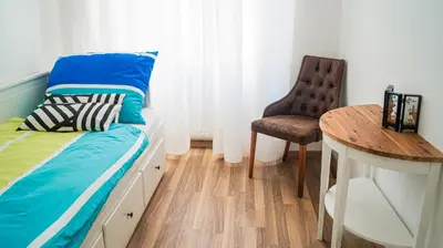 Ein Bett oder Betten in einem Zimmer der Unterkunft Stylish Multi Apt Perfect for Group Stays